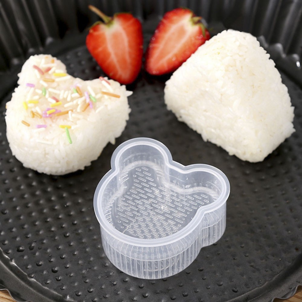 Set 6 khuôn làm cơm nắm rong biển thiết kế thủ công trong suốt dễ thương cho bé