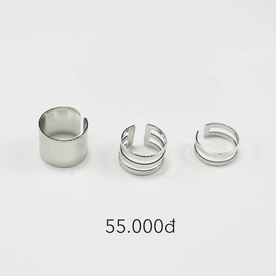 Set nhẫn 3 chiếc bản to freesize