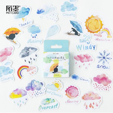 Hộp sticker vuông nhỏ 46pcs