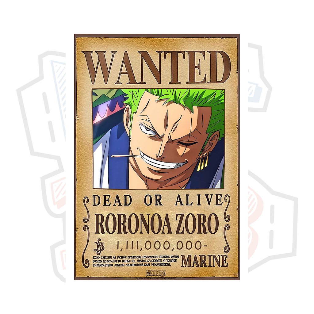 Poster truy nã Roronoa Zoro ver 4  - One Piece