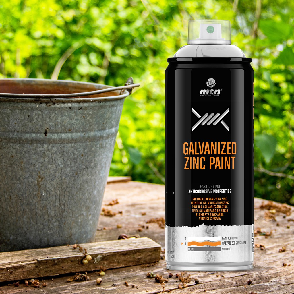 Sơn Xịt Mạ Kẽm - MONTANA PRO Galvanized Zinc Paint 400ml.