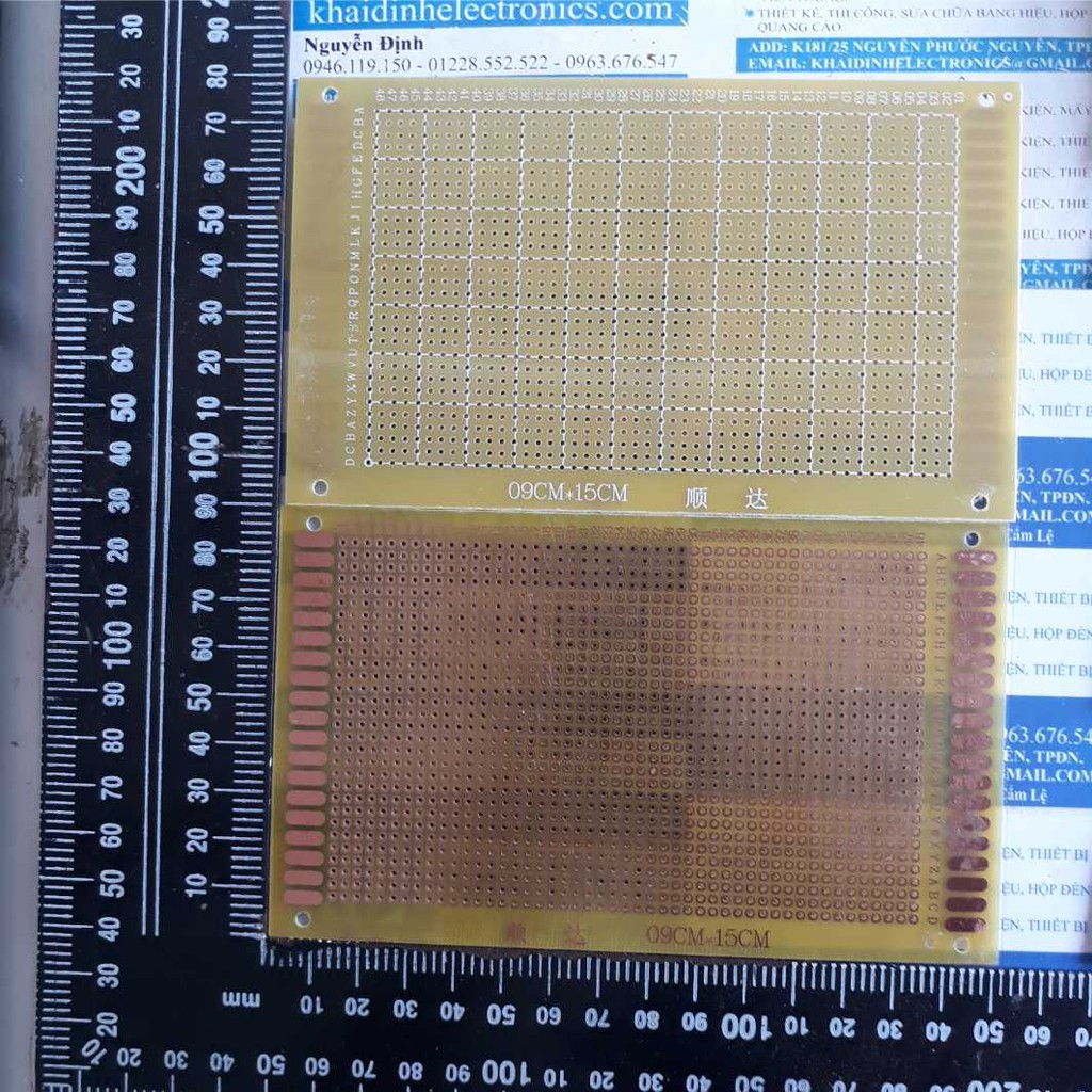 2 cái TEST BOARD PCB ĐỤC LỖ 9x15CM, LOẠI TỐT kde3934