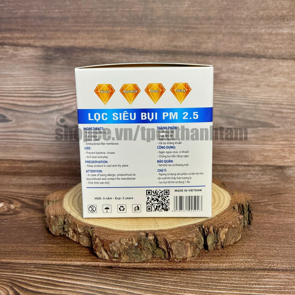 Khẩu trang Y tê NNK 4 lớp vải kháng khuẩn, lọc bụi mịn – Hộp 50 cái ( chai bọc 10 cái )