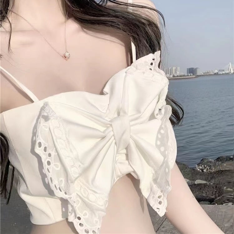 Áo Khoác Cardigan Hai Dây Phối Nơ Quyến Rũ Hợp Thời Trang Cho Nữ