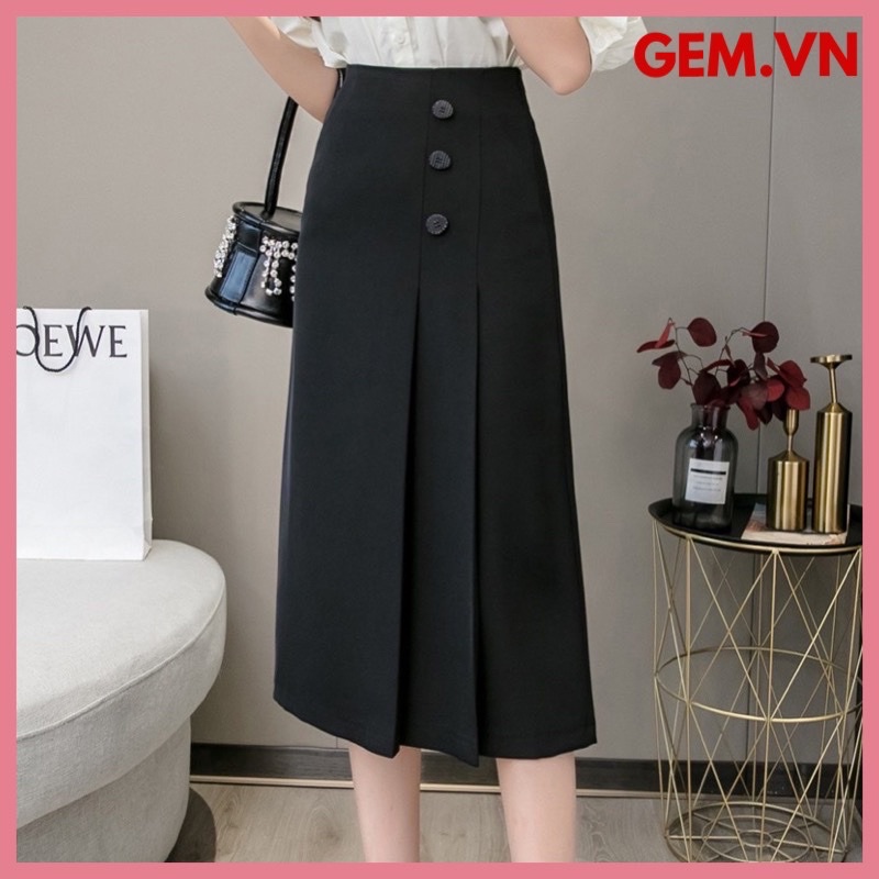 Chân váy xếp ly G39 phối cúc có đủ size chất vải đẹp dễ phối các loại áo kiểu hay sơ mi thời trang công sở