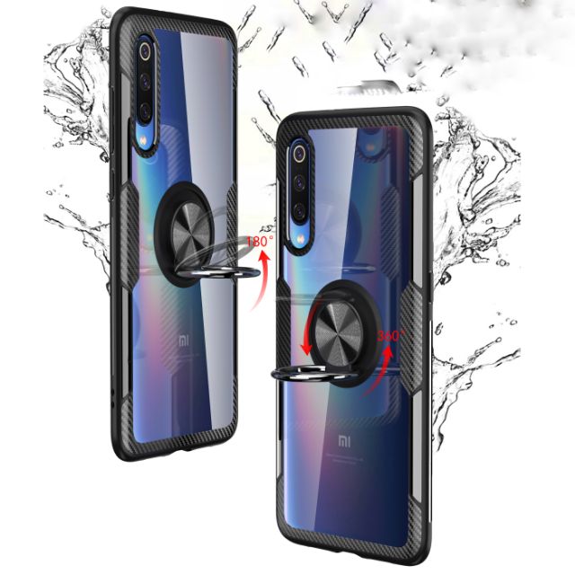 Ốp lưng Xiaomi Mi 9SE chống sốc giá đỡ mặt lưng trong viền màu NHẪN HÚT Ô TÔ cao cấp