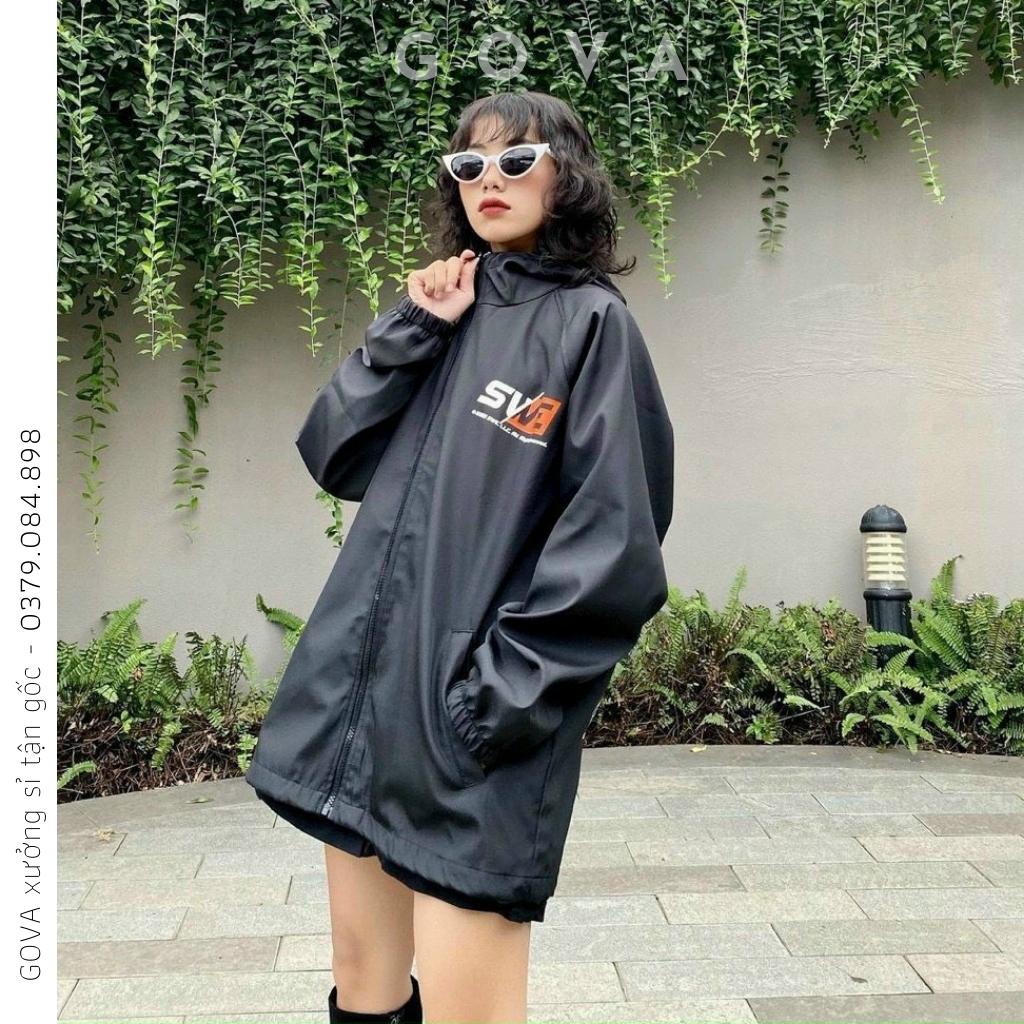 Áo khoác dù SWE LOGO nam nữ form rộng Unisex 2 lớp Chống Nắng Siêu Hot ulzzang Jacket Bomber GOVA