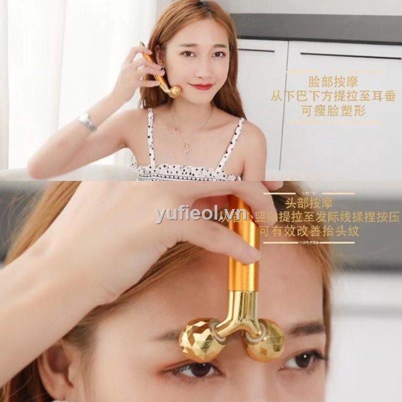 Dụng cụ masa mặt thư giãn Vline có rung Gold Massage Stick