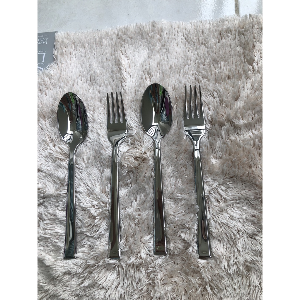 Bộ THÌA DĨA  SIZE TRUNG 19CM hãng VIILEROYY BOCH inox 304 phong cách Châu Âu