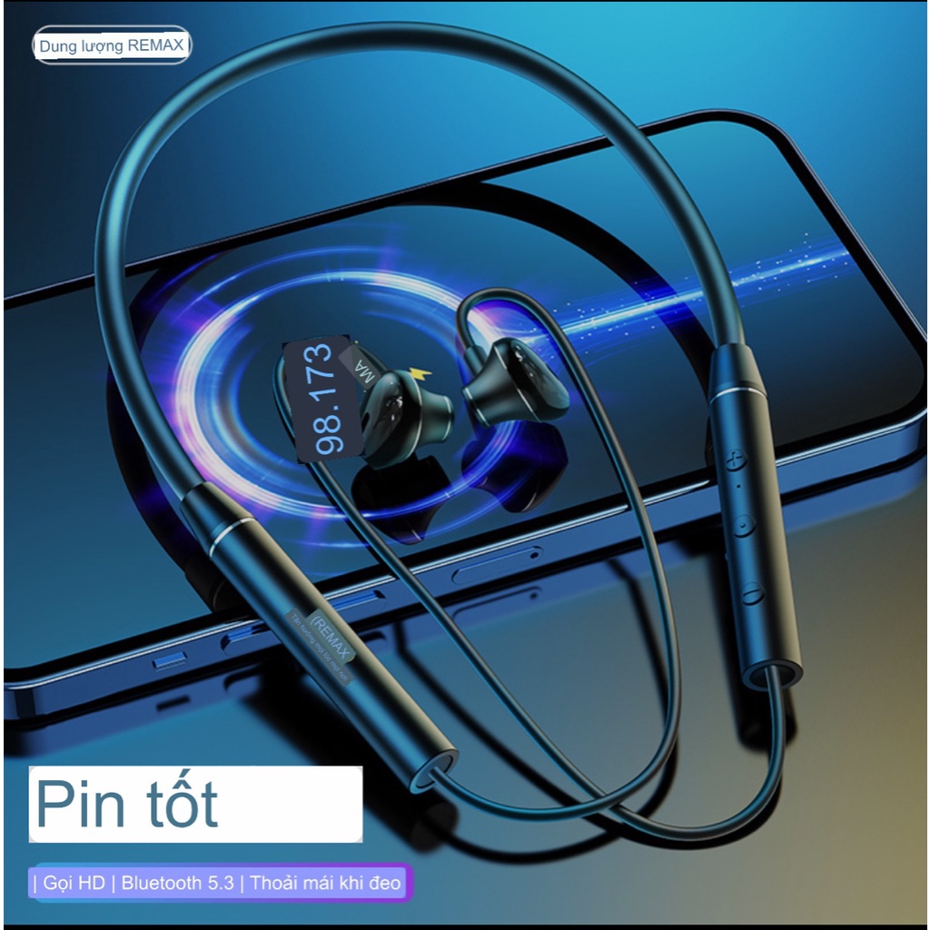 CHÍNH HÃNG Tai Nghe Bluetooth 2 tai Thể Thao quàng cổ Remax RB-S9 V5.3,Pin Trâu, Chất Âm Tốt, Pin Dùng 9H Liên Tục