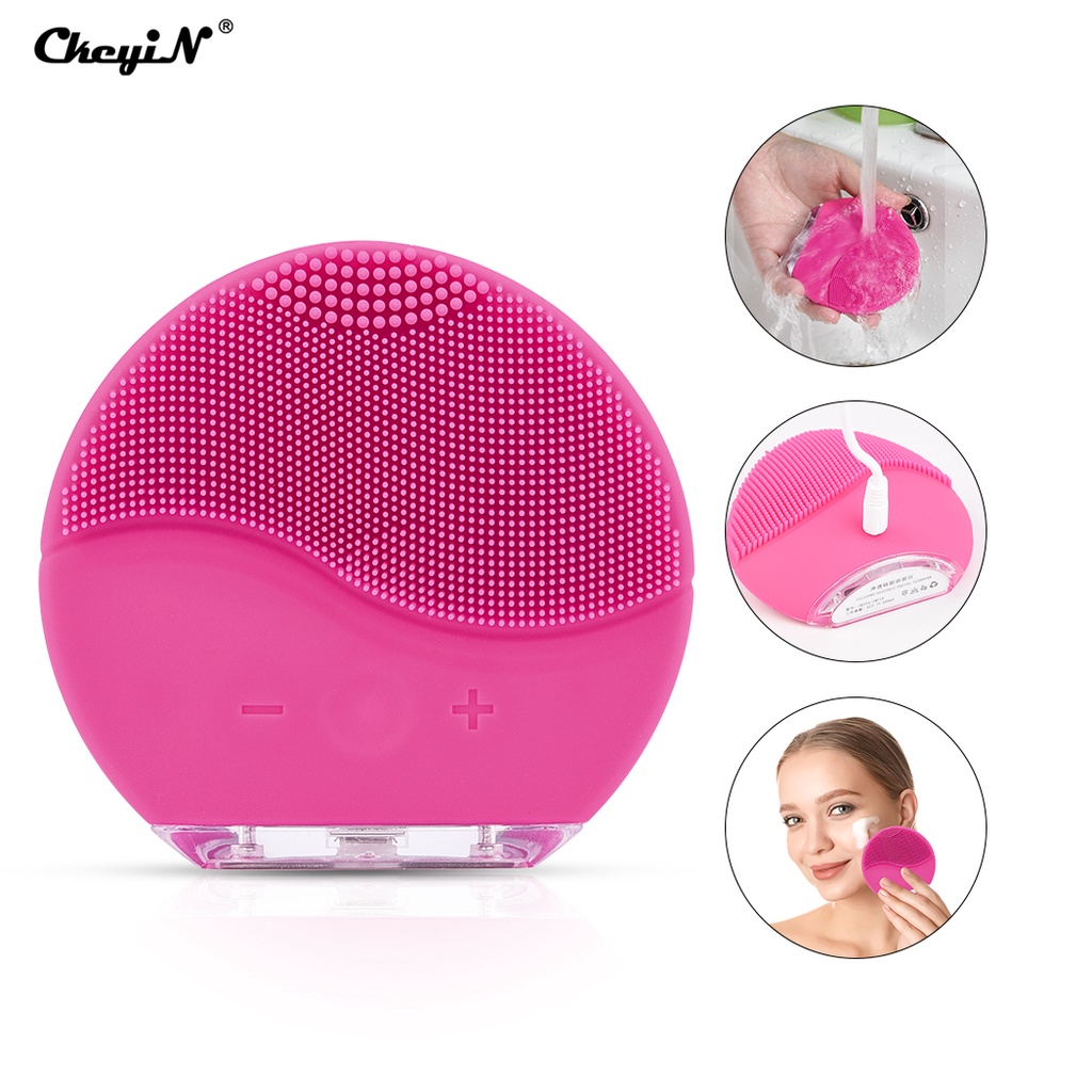 CkeyiN Máy rửa mặt massage sillicon làm sạch sâu chống thấm nước  Facial Cleansing &amp; Massaging Device sóng âm dành cho mọi loại daMR208