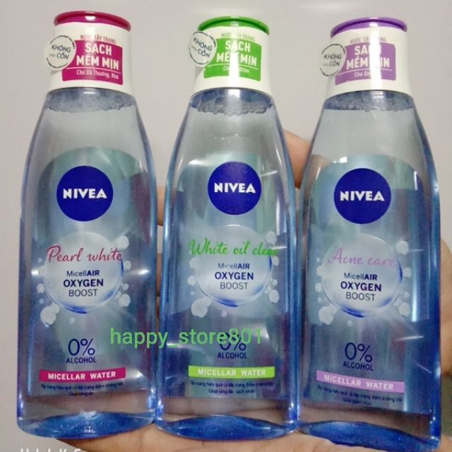 [Mẫu mới] Nước tẩy trang Nivea 200ml ( có 3 loại da mụn, da nhờn, da thường) khách vui lòng chọn loại phù hợp