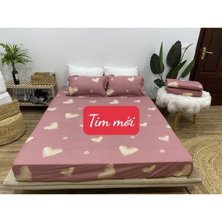 Bộ ga kèm 2 vỏ gối 2mx2m2 cotton poly hcm,có chọn mẫu,tim xước