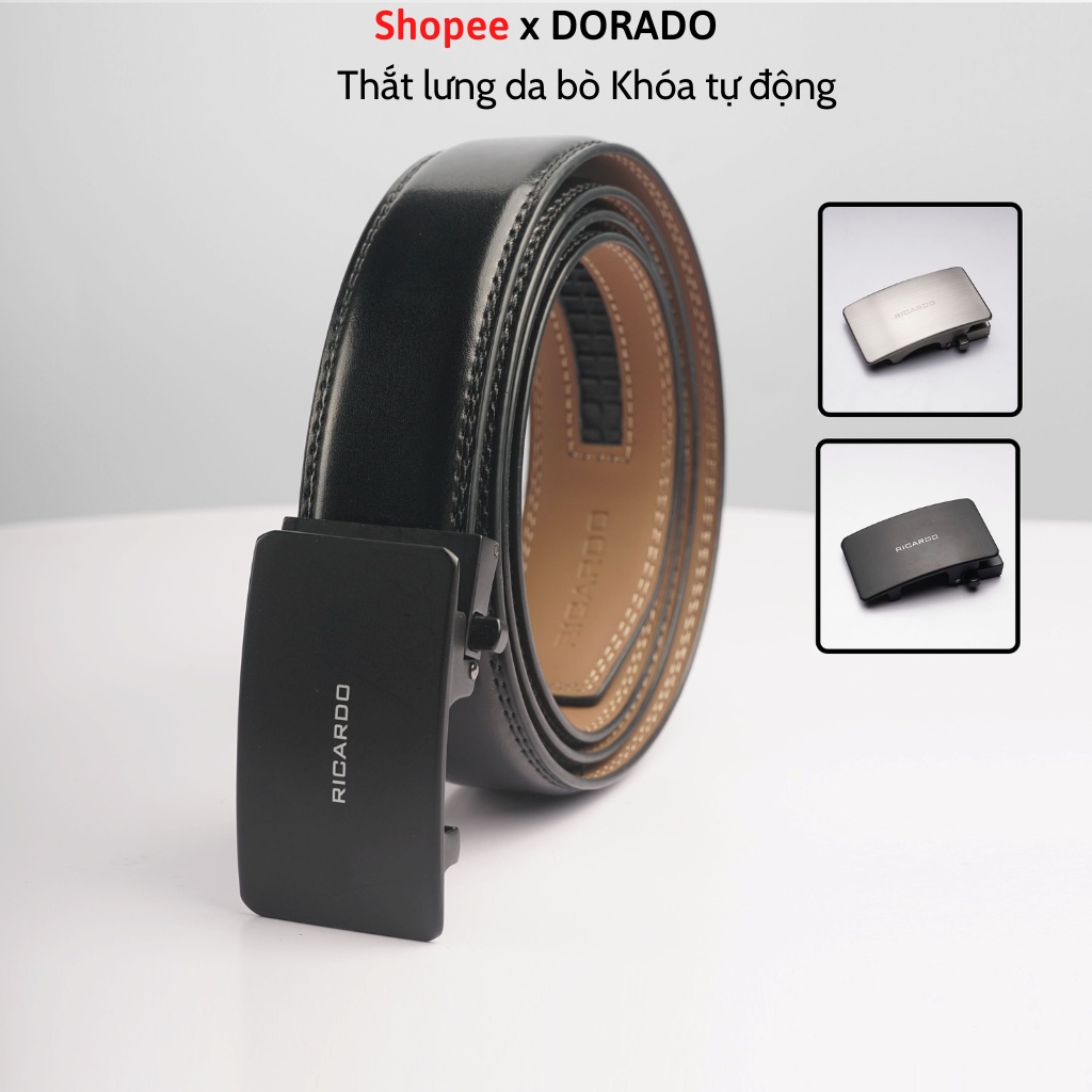 Thắt lưng nam da bò khóa đúc tự động cao cấp, Dây lưng nam da bò thật 100% siêu bền đẹp bảo hành 12 tháng - T203