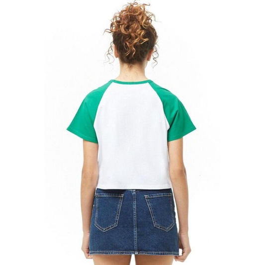 Áo croptop tay phối dáng rộng