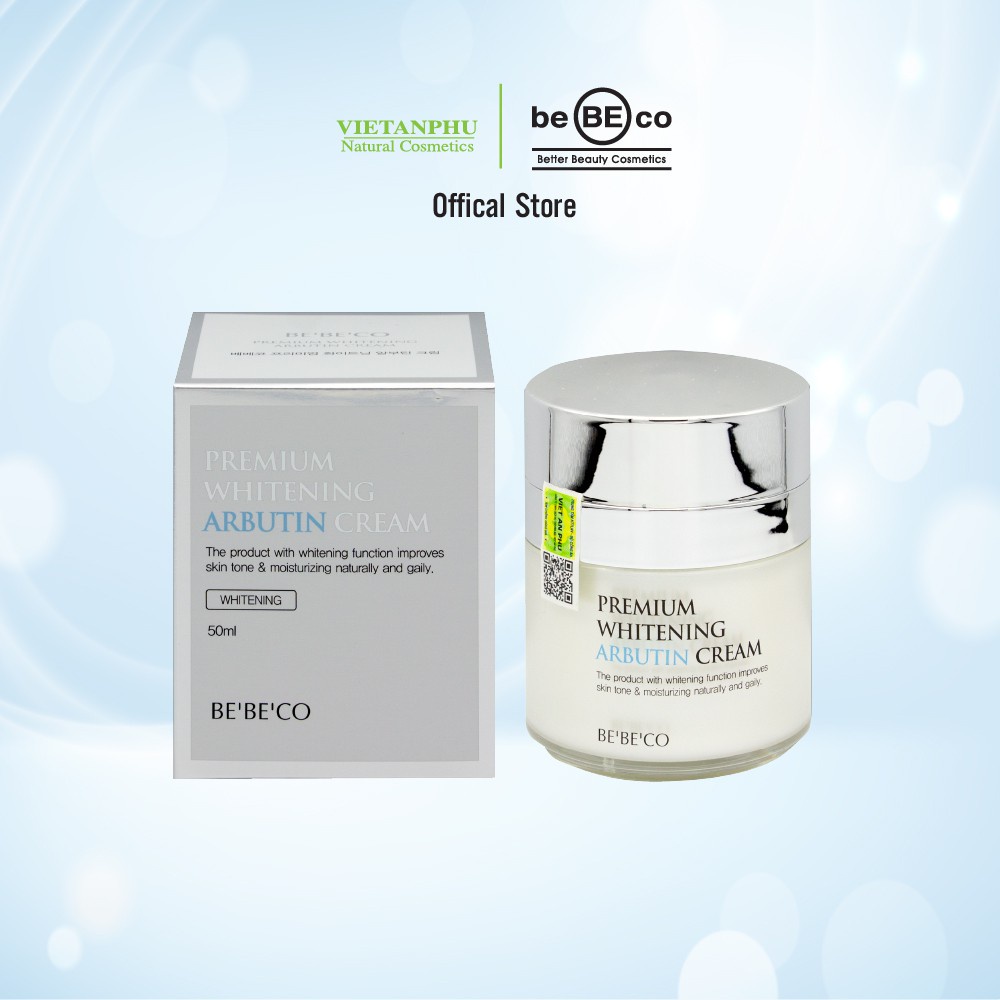 Kem dưỡng trắng &amp; phục hồi da cao cấp BEBECO PREMIUM WHITENING ARBUTIN CREAM 50ML