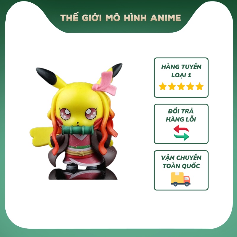 Mô hình Thanh Gươm Diệt Quỷ figure Kimetsu no Yaiba Pikachu Tanjirou Nezuko Zenitsu Inosuke cao 10cm