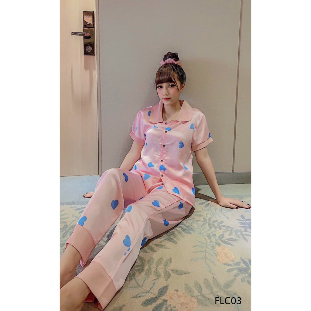 Đồ bộ Pijama cổ sen lụa satin cao cấp | BigBuy360 - bigbuy360.vn