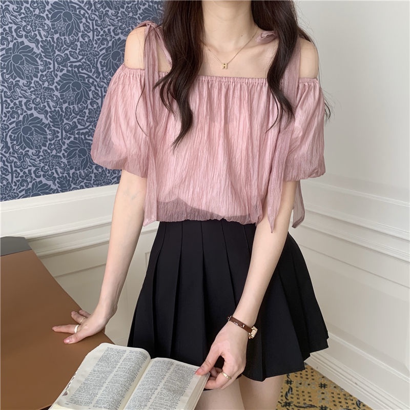 Mới Áo Trễ Vai Tay Ngắn Thời Trang Dành Cho Nữ