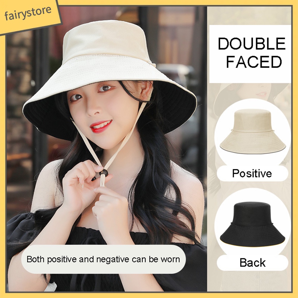 Mũ Bucket Rộng Vành Chống Tia Uv Cho Nữ