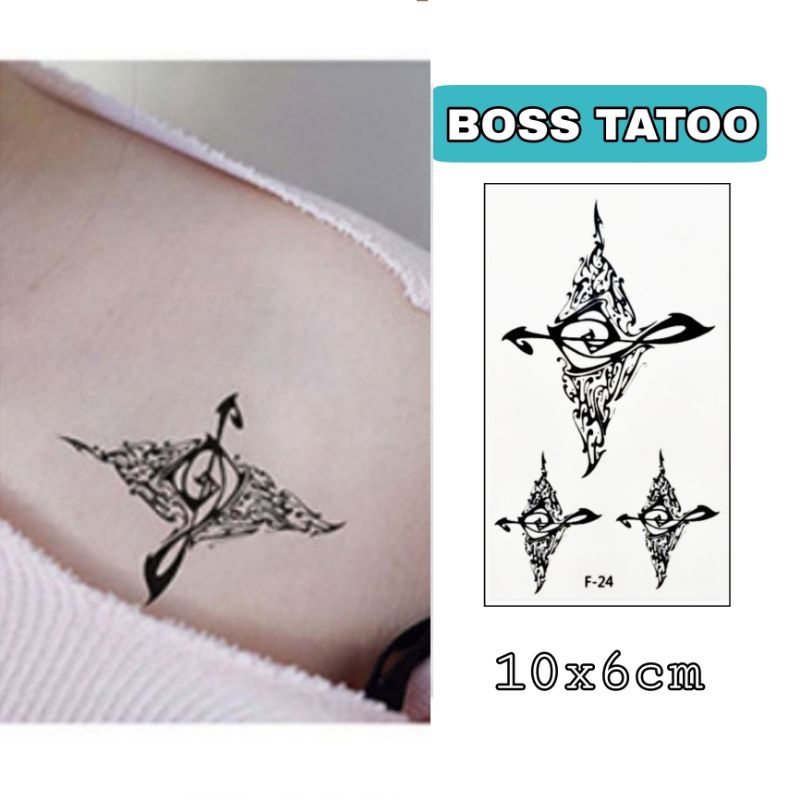 Hình xăm nốt nhạc f24. Xăm dán tatoo mini tạm thời, size &lt;10x6cm