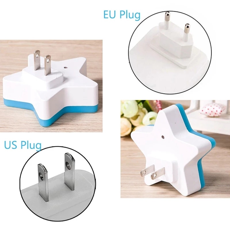 Đèn Ngủ LED 4 Màu Hình Ngôi Sao Hoạt Hình Có Thể Điều Khiển Từ Xa