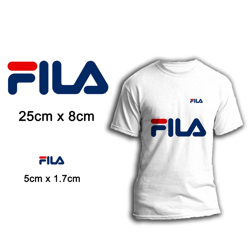 Miếng ủi truyền nhiệt offset dán quần áo hình LOGO FILA xanh dương