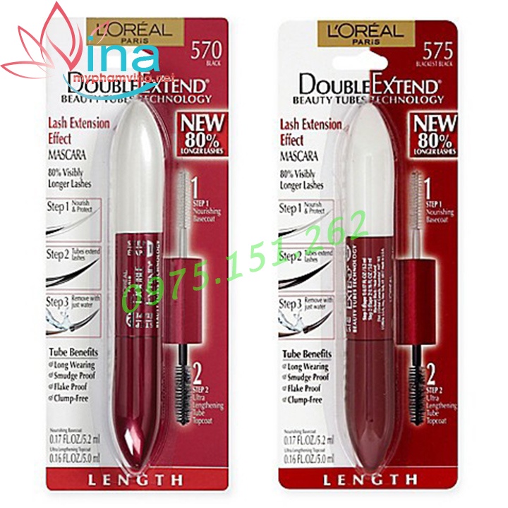 MASCARA 2 ĐẦU LOREAL DOUBLE EXTEND MASCARA