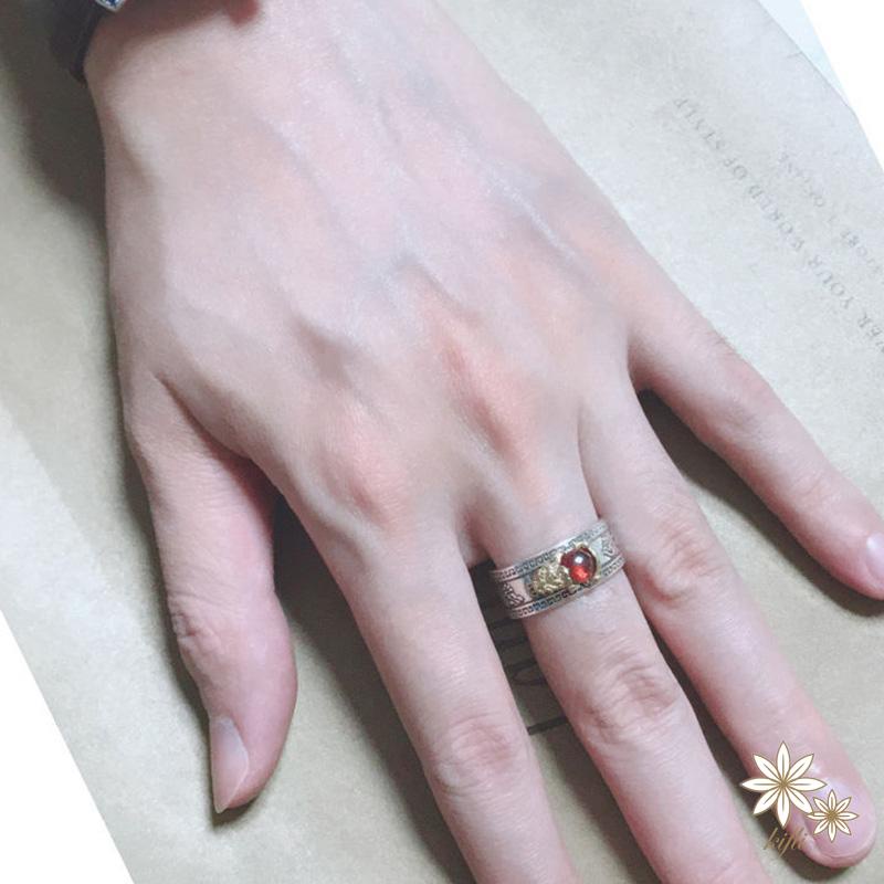 【kifli】 Nhẫn Vàng May Mắn Mặt Hình Trái Tim Phong Cách Cổ Điển Cho Nam