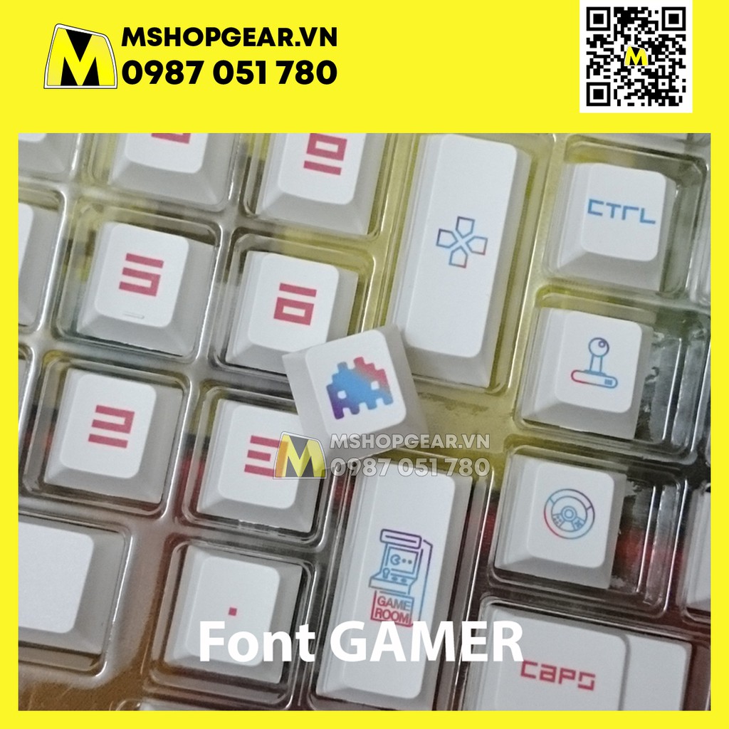 Keycap Gamers thick pbt cherry profile dye-sub - Font Gamer - Font thường