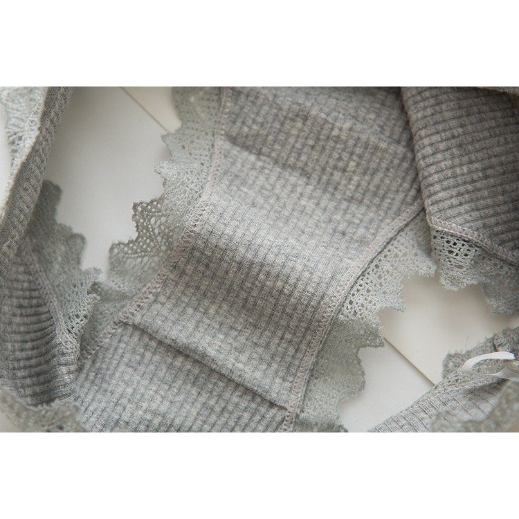 Quần Lót Nữ Cotton sexy gân tăm hoạ tiết viền ren kháng khuẩn điệu đà MẪU 1735 | BigBuy360 - bigbuy360.vn