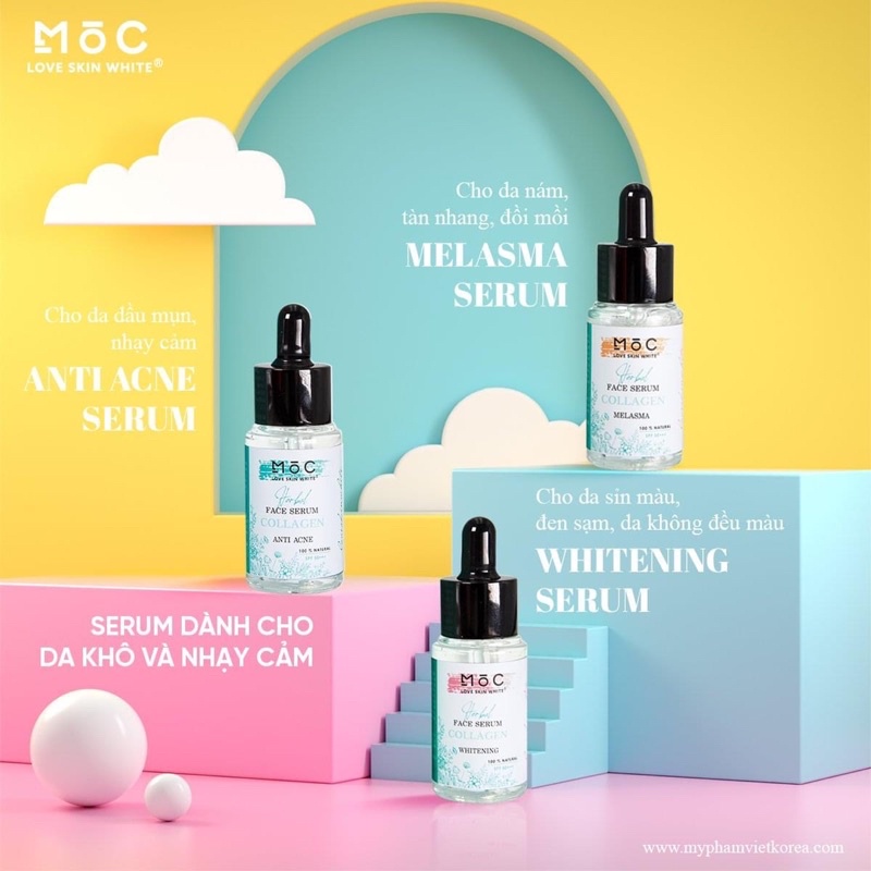 Serum Dưỡng Trắng Da, Tái Tạo, Chống Lão Hoá, Chống Nắng MOC Love Skin White 25ml