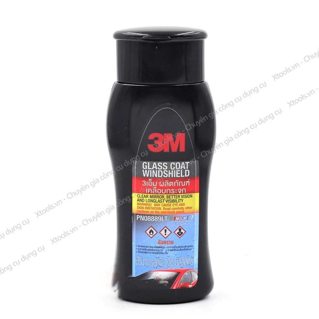 Dung dịch chống bám nước 3M Glass Coat Windshield 3M 08889LT 200ml chất trượt nước kính xe không gây ố và ăn mòn
