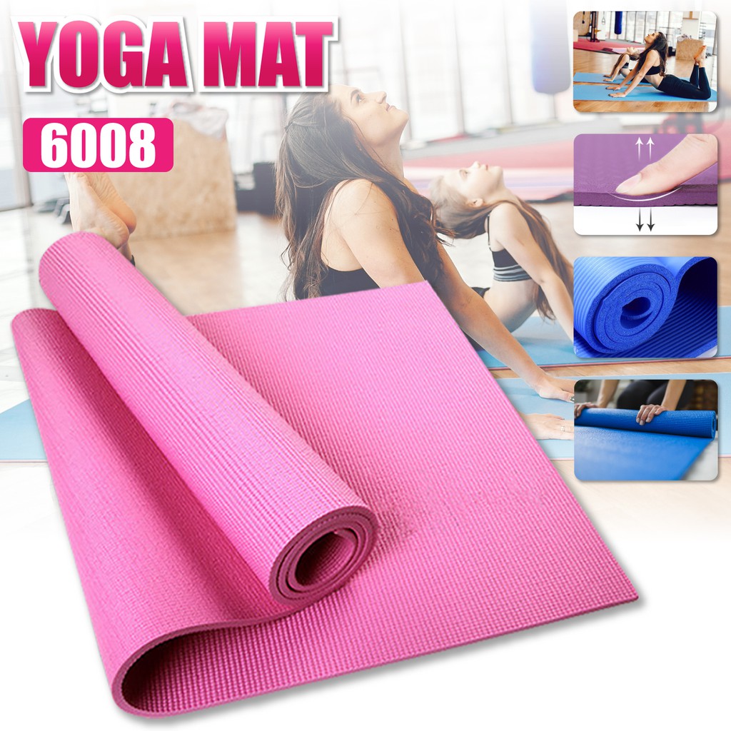 Thảm Tập yoga chống trượt 2 lớp dày chất liệu cao su non TPE cao cấp TPE dày 6mm