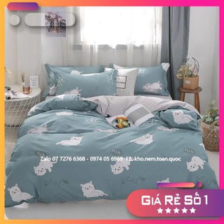 Bộ drap poly cotton mèo dẽ thương