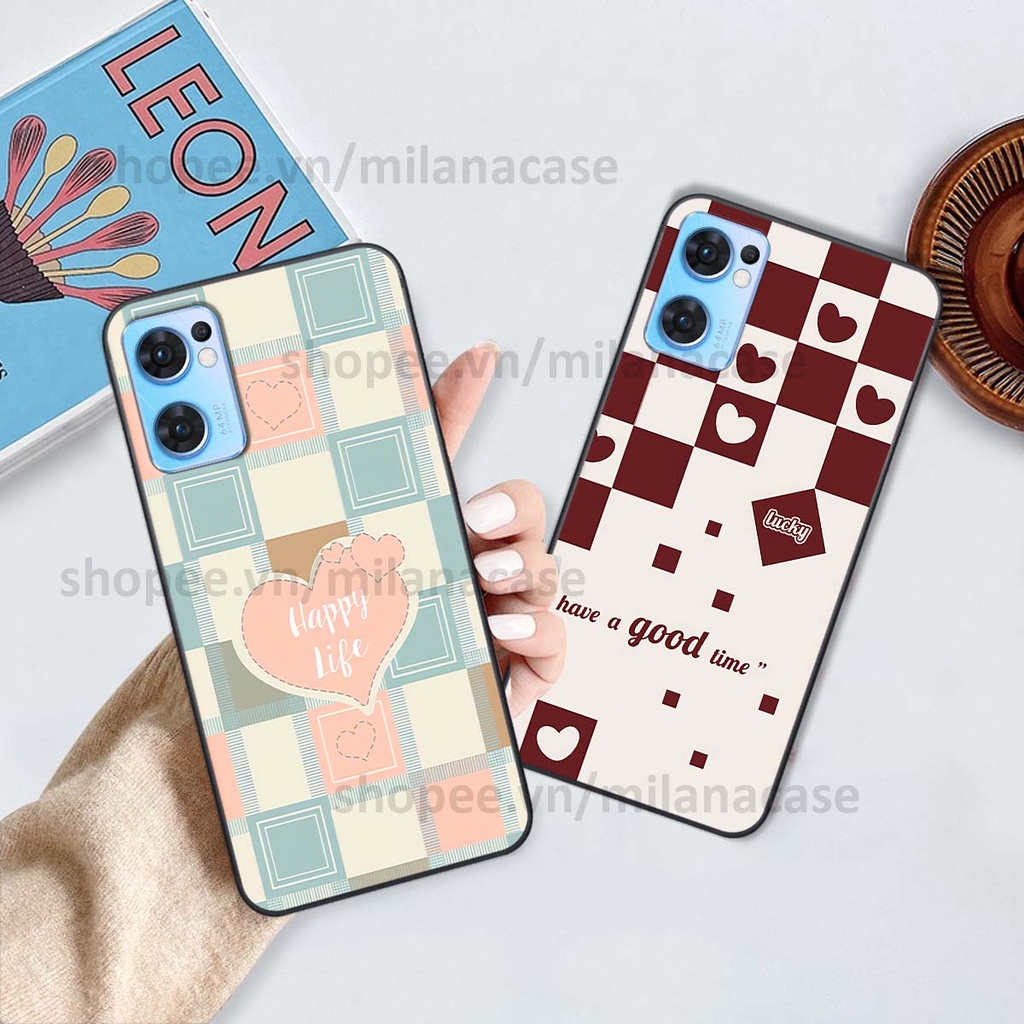 Ốp Oppo Reno7 / Reno7 Z 5G / Reno 7 caro họa tiết nhiều màu sắc siêu đẹp thời trang cá tính