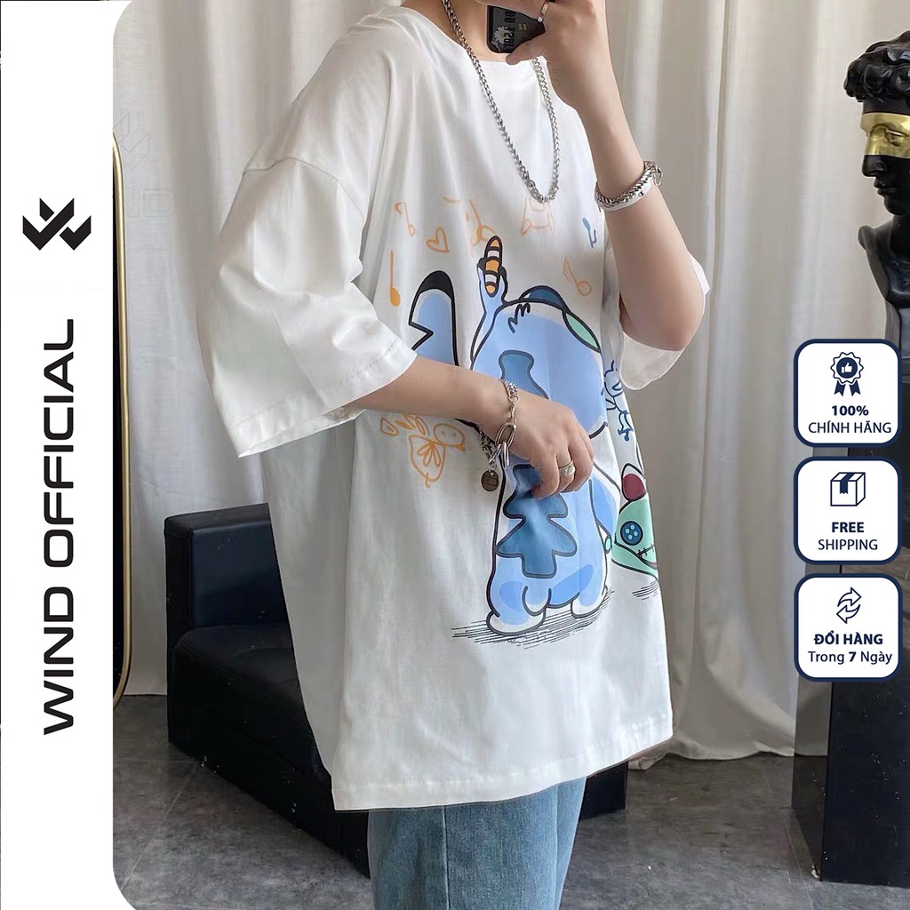 Áo phông nữ WIND tay lỡ unisex form rộng Vẽ Tranh thời trang nam nữ thun oversize