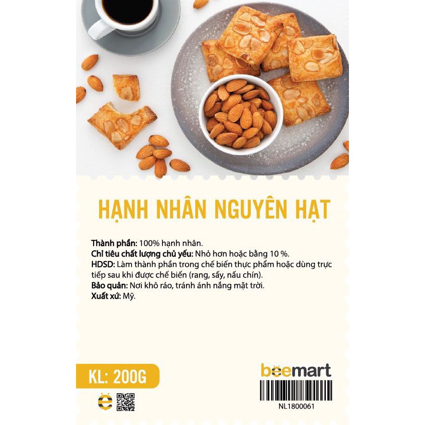 Hạnh nhân nguyên hạt 200gr