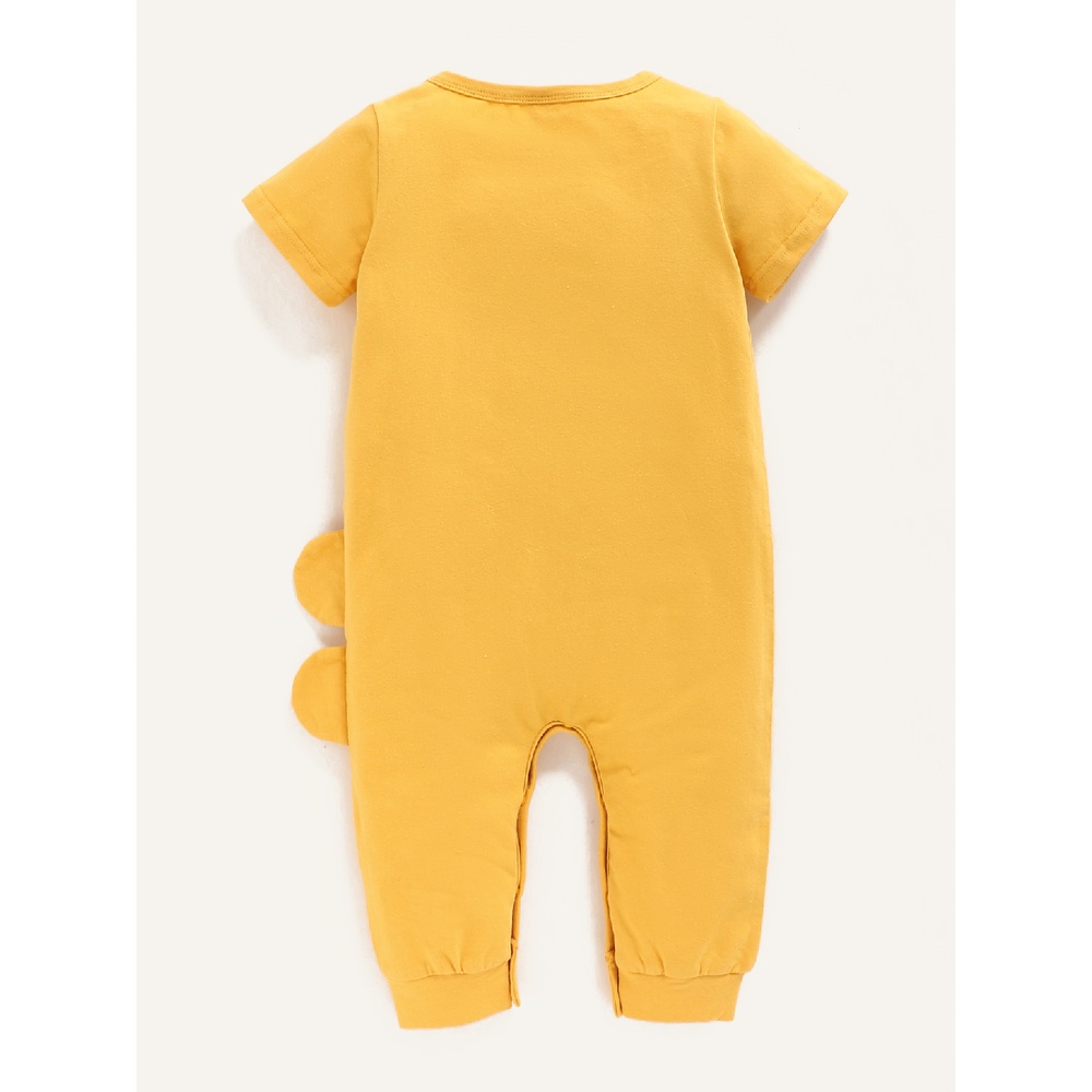 Áo liền quần Mikrdoo vải cotton ngắn tay họa tiết hoạt hình cho bé 0-24 tháng