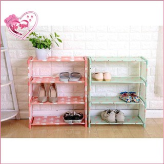 Kệ để giày dép 4 tầng vải không dệt hoa văn xinh đẹp
