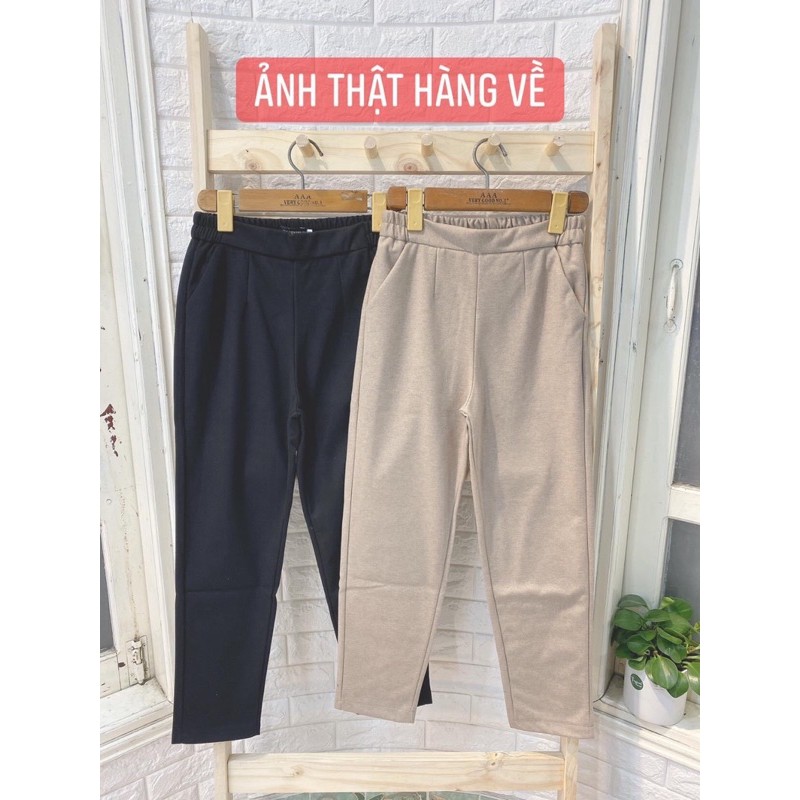 KÈM ẢNH THẬT Quần baggy dạ chun sau
