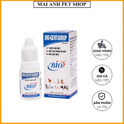 [Mã PET50K giảm Giảm 10% - Tối đa 50K đơn từ 250K] Dung dịch nhỏ mắt, nhỏ tai Bio Gentadrop cho chó mèo