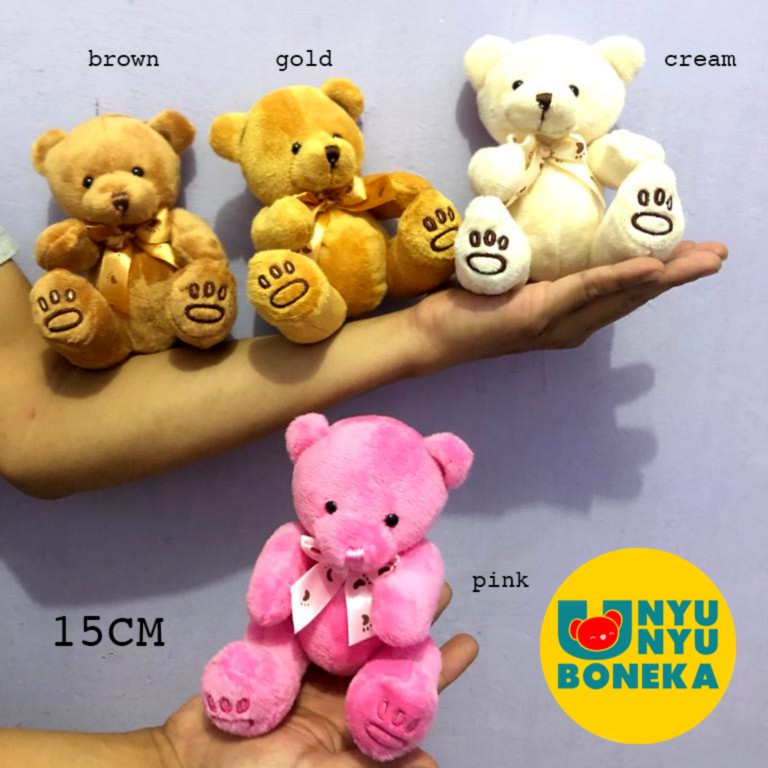 Thú Nhồi Bông Hình Gấu Teddy 15cm Mềm Mại