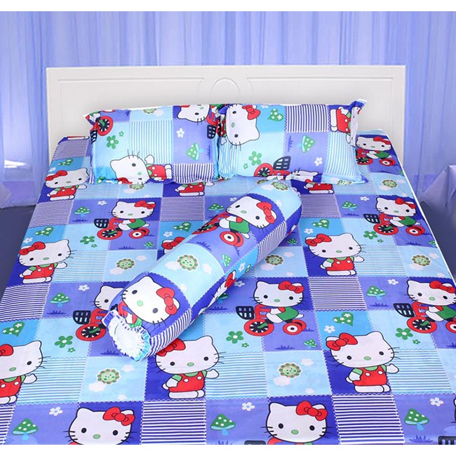 Drap Thun Phủ Nệm Họa Tiết Hello Kitty 1M6 x2M