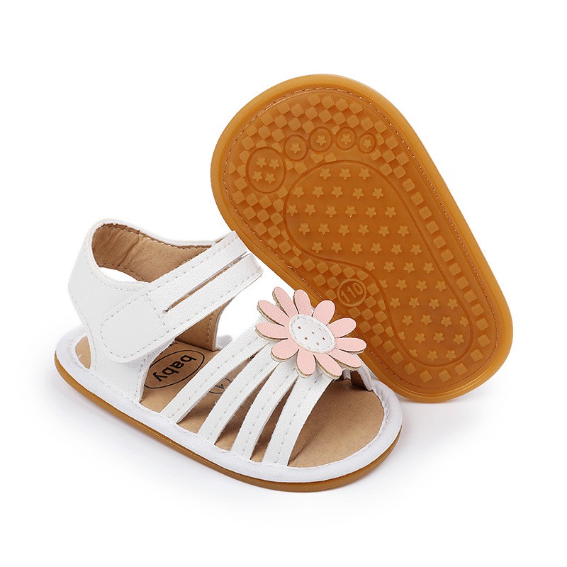 ❤️Giày sandal tập đi cao cấp cực chất đế cao su chống trơn trượt chất da mềm mại  đính hoa dễ thương cho bé gái.Loại 1