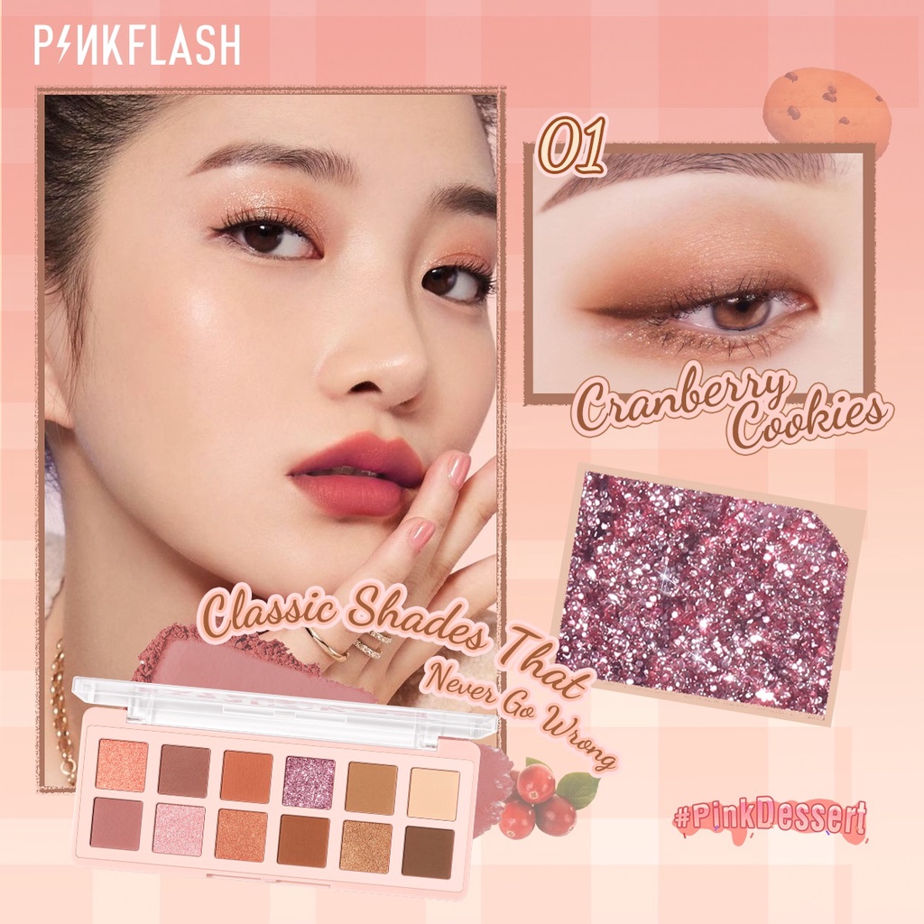 Bảng Phấn Mắt PINKFLASH 12 Màu Sắc Tố Cao Trang Điểm Mượt Mà