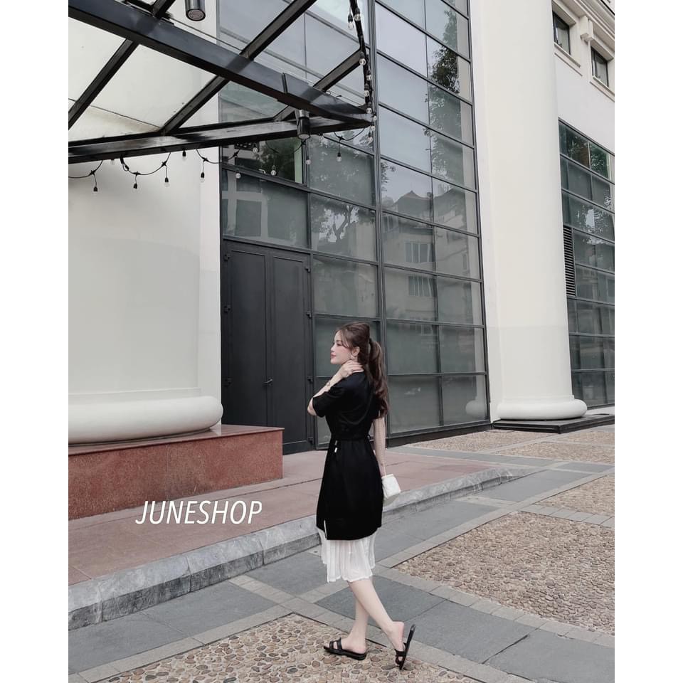 [Mã FAGREEN1505 giảm tới 30K đơn 99K] VÁY ĐEN RÚT EO CHÂN DẬP LY TRẮNG | BigBuy360 - bigbuy360.vn