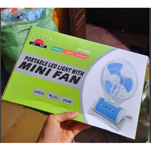 Quạt Tích Điện Đèn Led MiniFan 5588 Mẫu Mới 2020