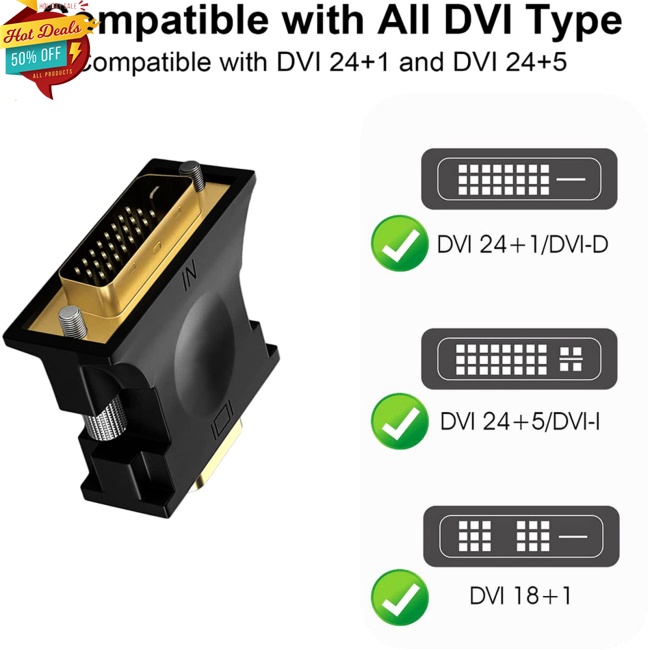 Đầu Chuyển Đổi Dvi Sang Vga Kỹ Thuật Số Hd Dvi 24+1 Sang Vga 100mb/s