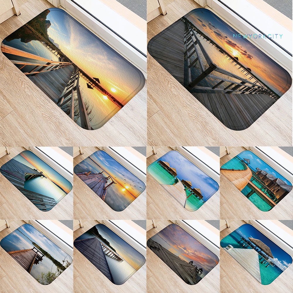 Thảm Chùi Chân Chống Trượt Họa Tiết Cây Cầu / Đại Dương Độc Đáo